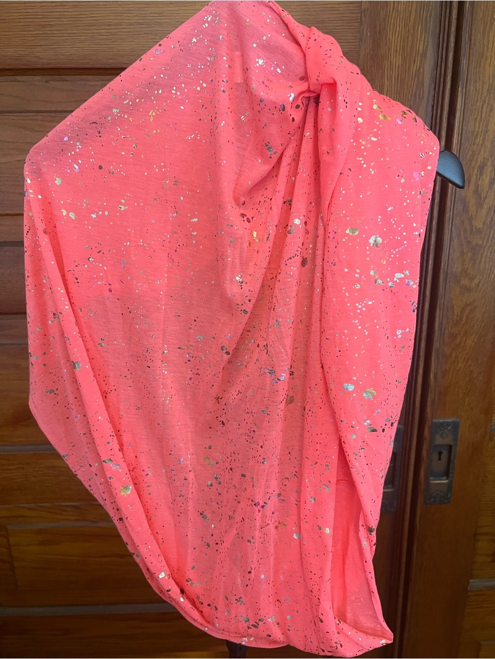 Women’s Coral Foil-Speckled Infiniti Scarf